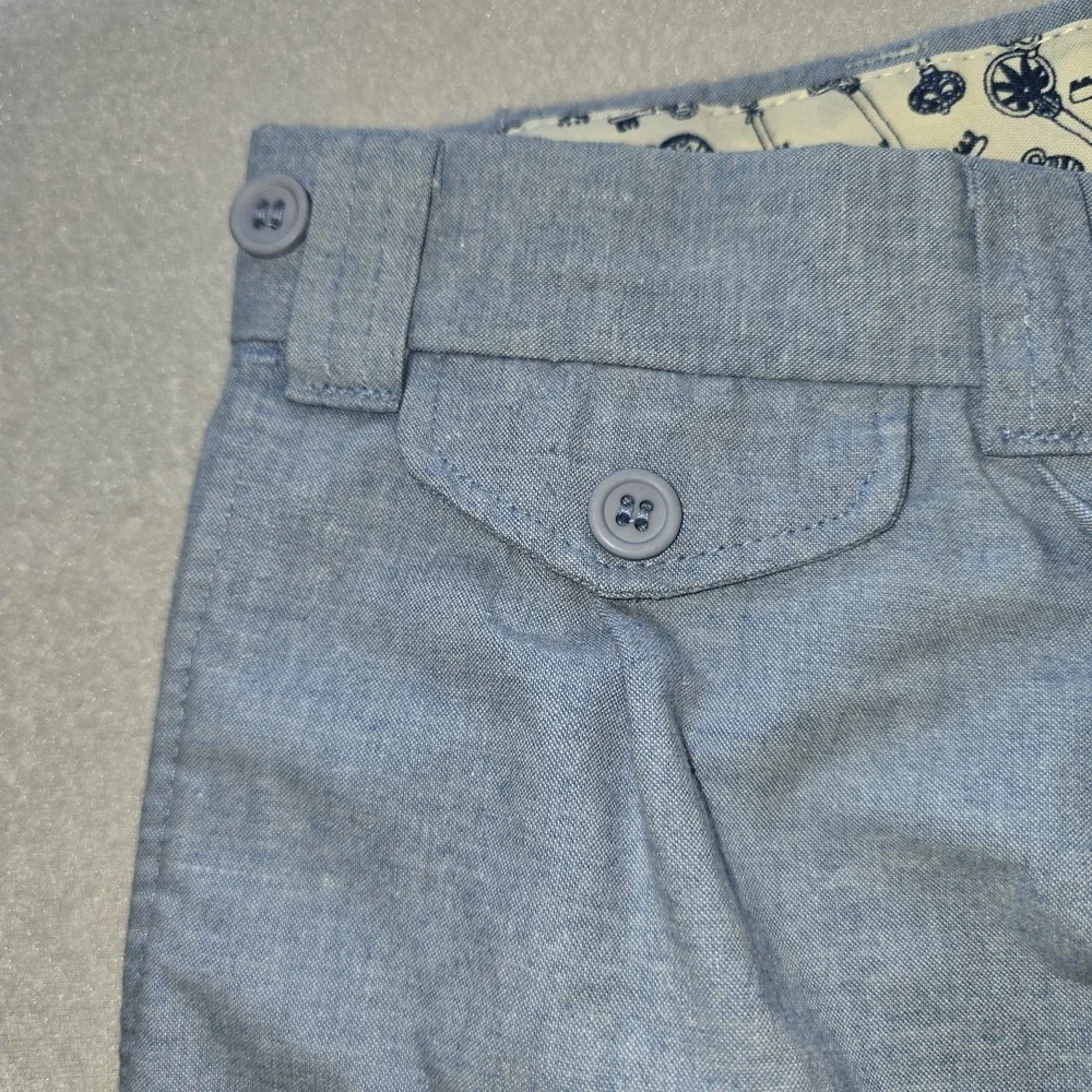Vtg LANDS END Pleated Chino Pants 38x32 Made in USA Blue Old Money Dad Aesthetic